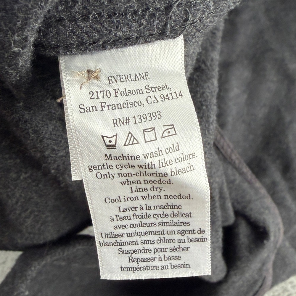 Everlane Flannel Overshirt Mens M Charcoal Gray 100% OCS Heavyweight Long Sleeve - Picture 10 of 11